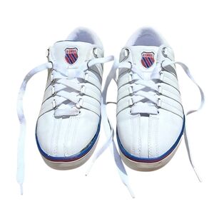 K-Swiss Classic VN Leather Lace-Up White Low-Top Sneakers. Men Size 7